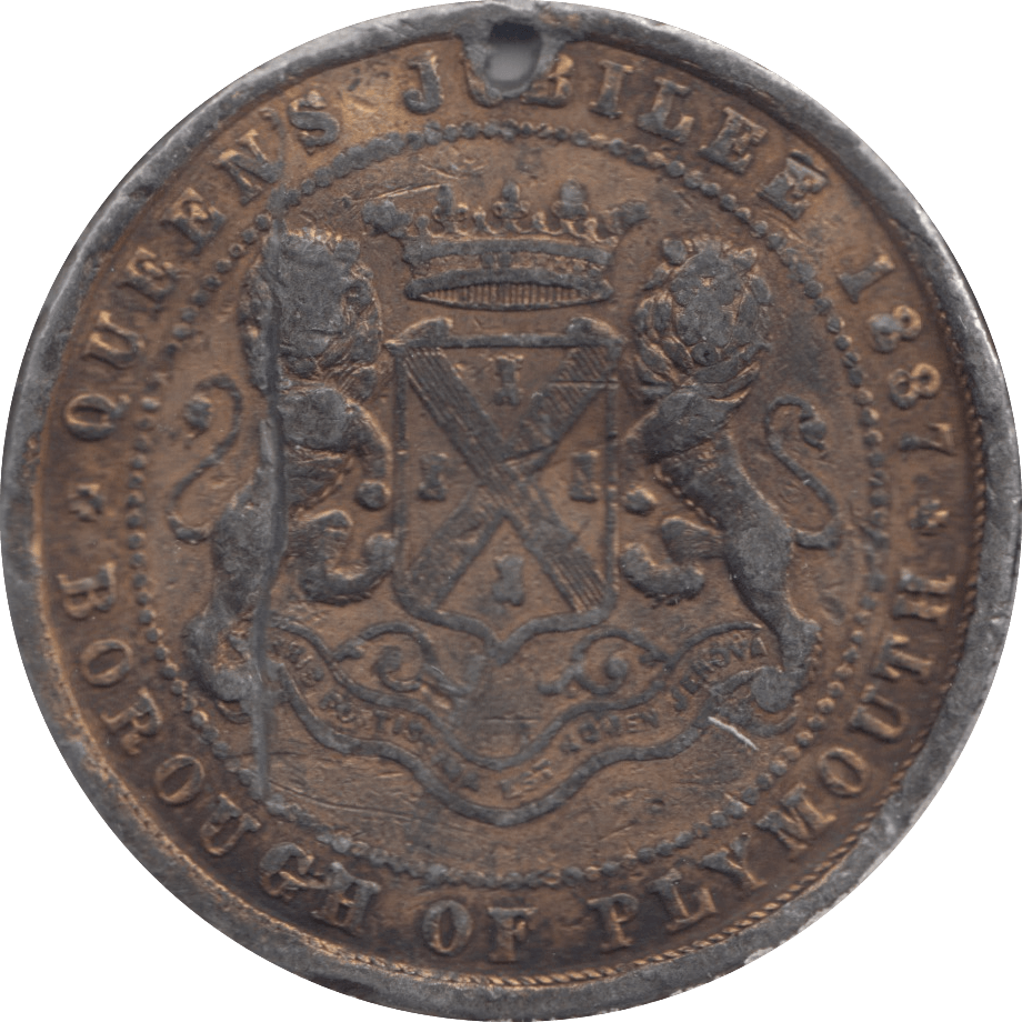 1887 BOROUGH OF PLYMOUTH MEDALLION - MEDALLIONS - Cambridgeshire Coins