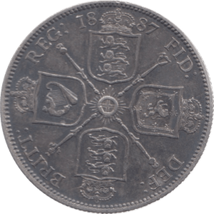1887 CROWN ( EF ) 3 - Florin - Cambridgeshire Coins