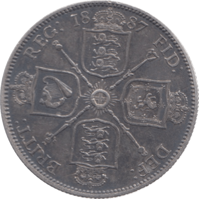 1887 CROWN ( EF ) 3 - Florin - Cambridgeshire Coins