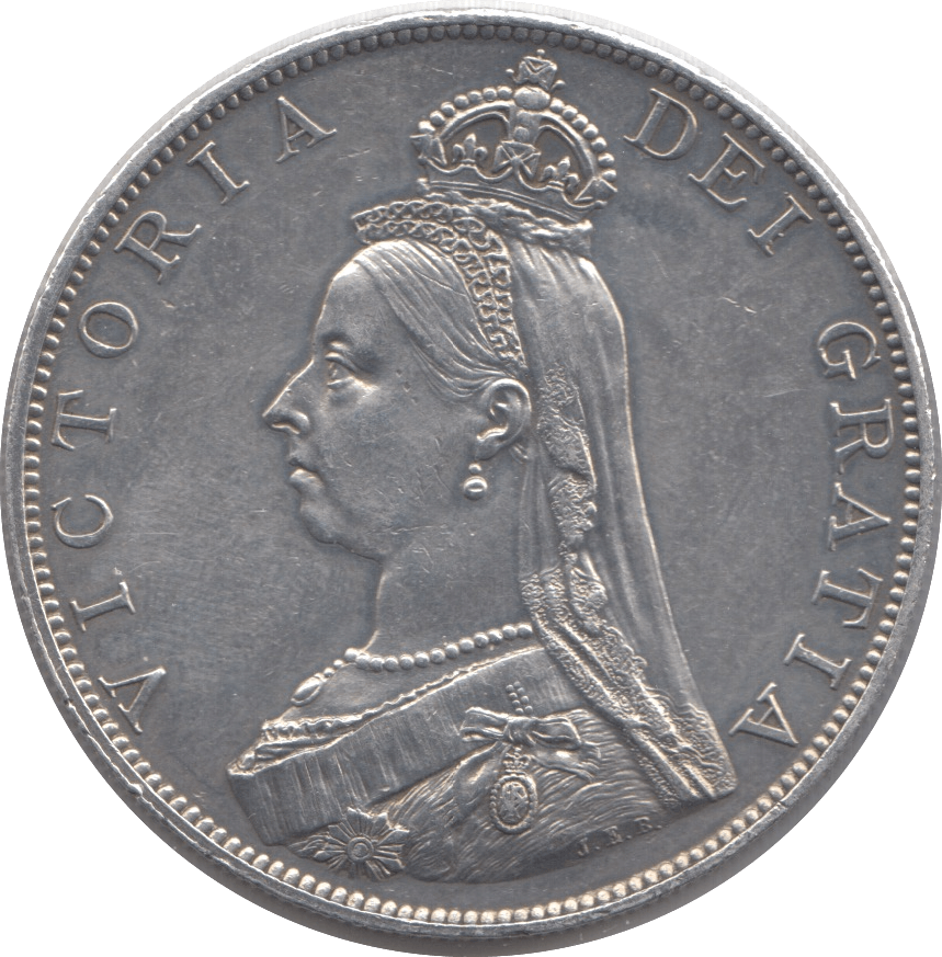 1887 DOUBLE FLORIN ARABIC 1 ( AUNC ) - Double Florin - Cambridgeshire Coins