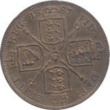 1887 DOUBLE FLORIN ARABIC 1 ( EF ) 5 - Double Florin - Cambridgeshire Coins