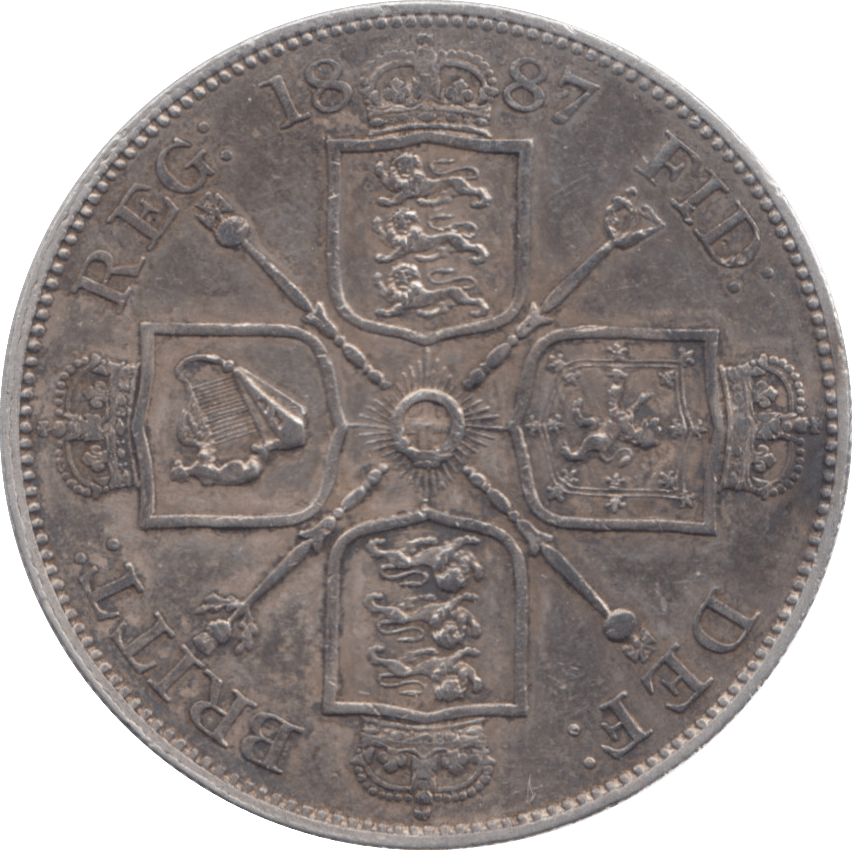 1887 DOUBLE FLORIN ARABIC 1 ( GVF ) 3 - Double Florin - Cambridgeshire Coins