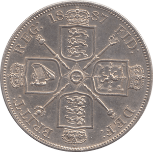 1887 DOUBLE FLORIN ARABIC ( AUNC ) - Double Florin - Cambridgeshire Coins