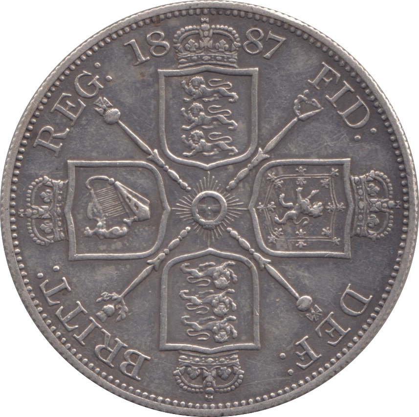 1887 DOUBLE FLORIN ARABIC ( EF ) 7 - Double Florin - Cambridgeshire Coins