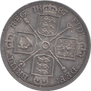 1887 DOUBLE FLORIN ( AUNC ) 2 - Double Florin - Cambridgeshire Coins