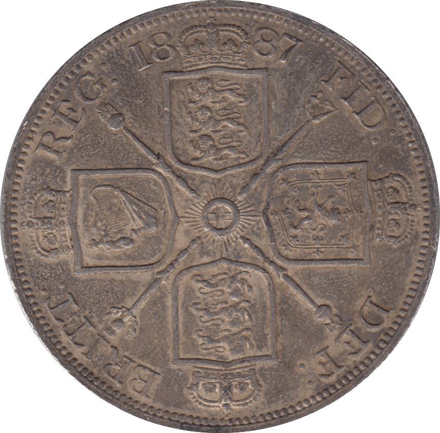 1887 DOUBLE FLORIN ( AUNC ) 4 - Double Florin - Cambridgeshire Coins