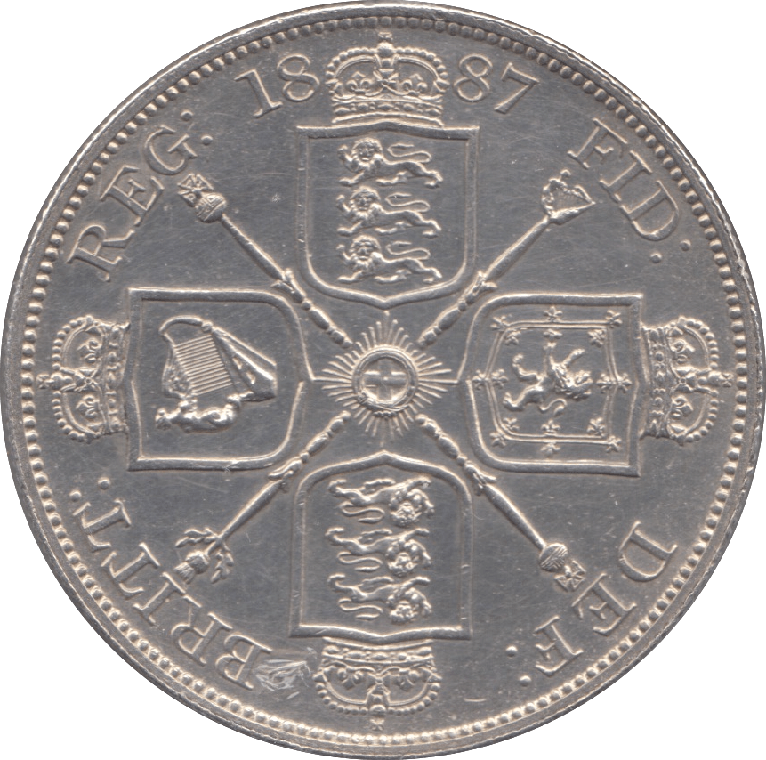 1887 DOUBLE FLORIN ( AUNC ) 5 - Double Florin - Cambridgeshire Coins