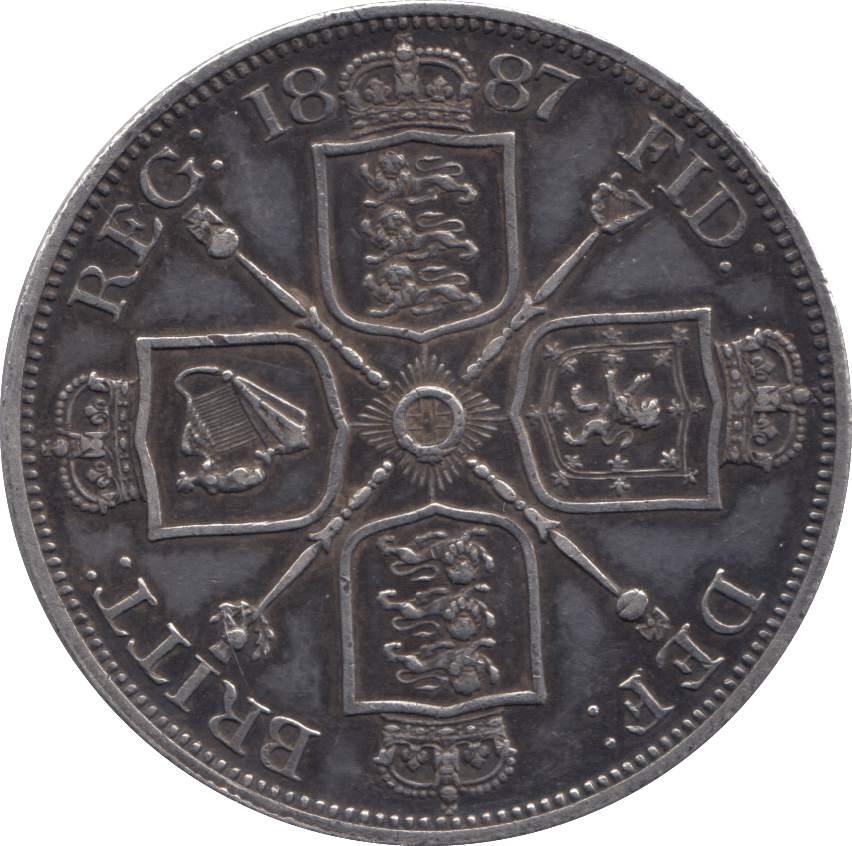 1887 DOUBLE FLORIN ( EF ) - DOUBLE FLORIN - Cambridgeshire Coins