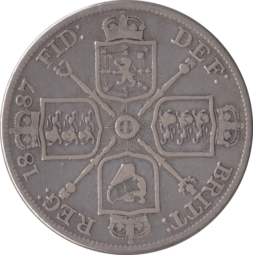 1887 DOUBLE FLORIN ( FINE ) 5 - Double Florin - Cambridgeshire Coins