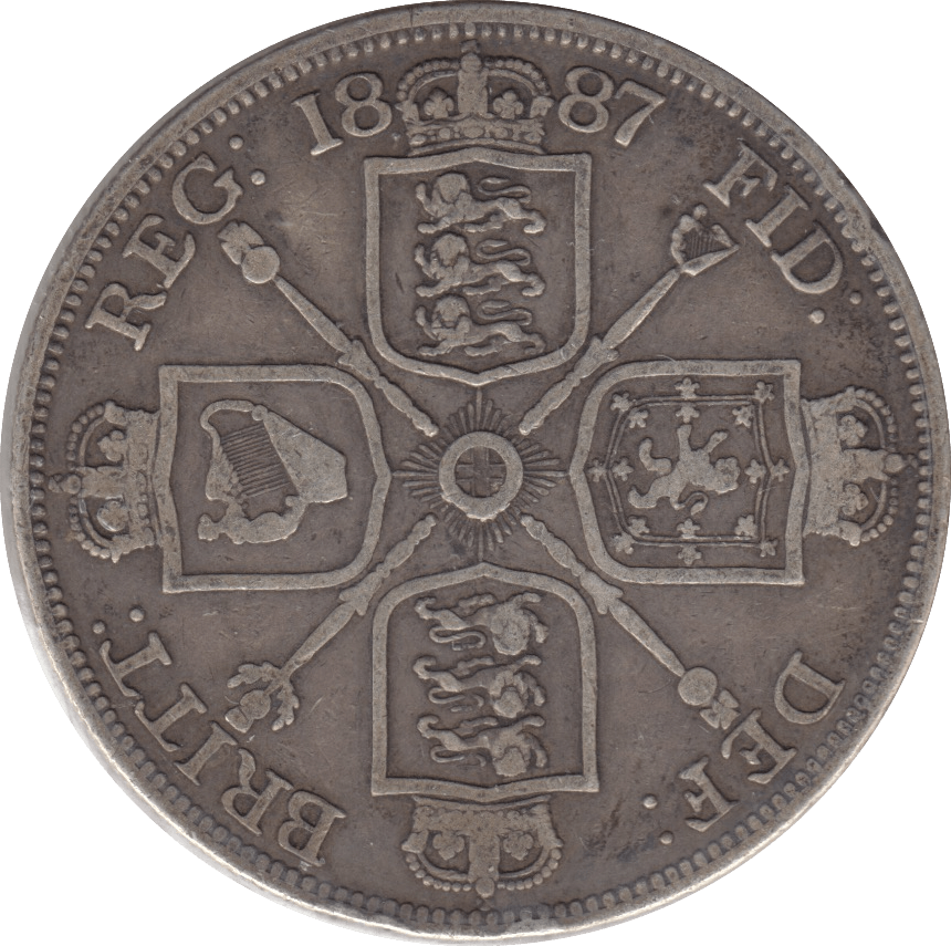 1887 DOUBLE FLORIN ( FINE ) 6 - DOUBLE FLORIN - Cambridgeshire Coins