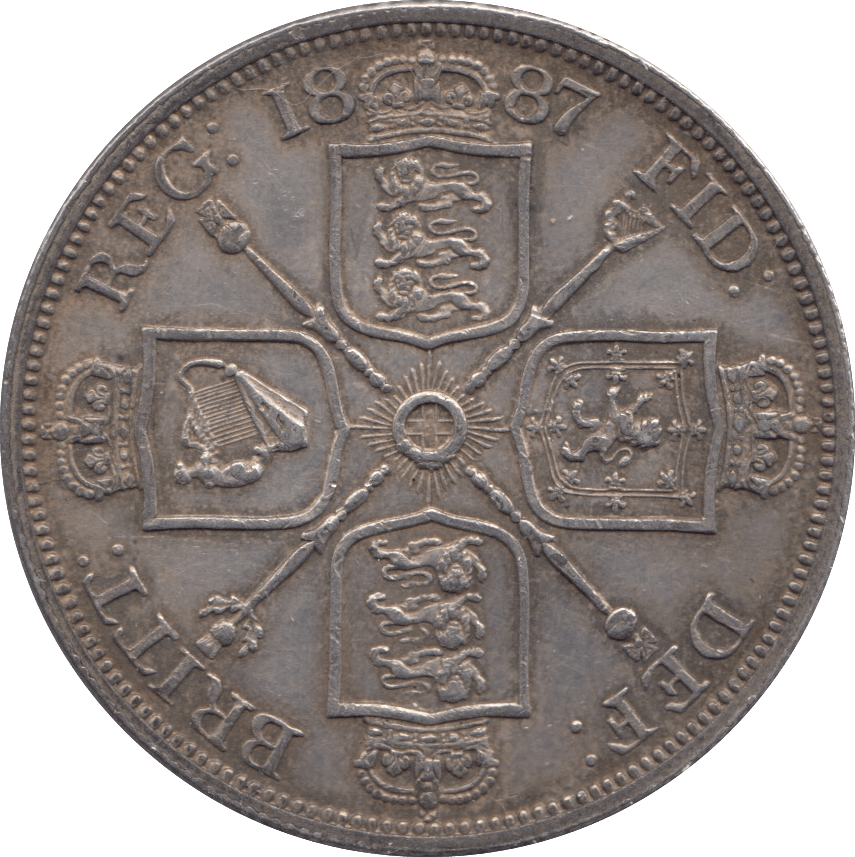 1887 DOUBLE FLORIN ( GVF ) 1 - Double Florin - Cambridgeshire Coins