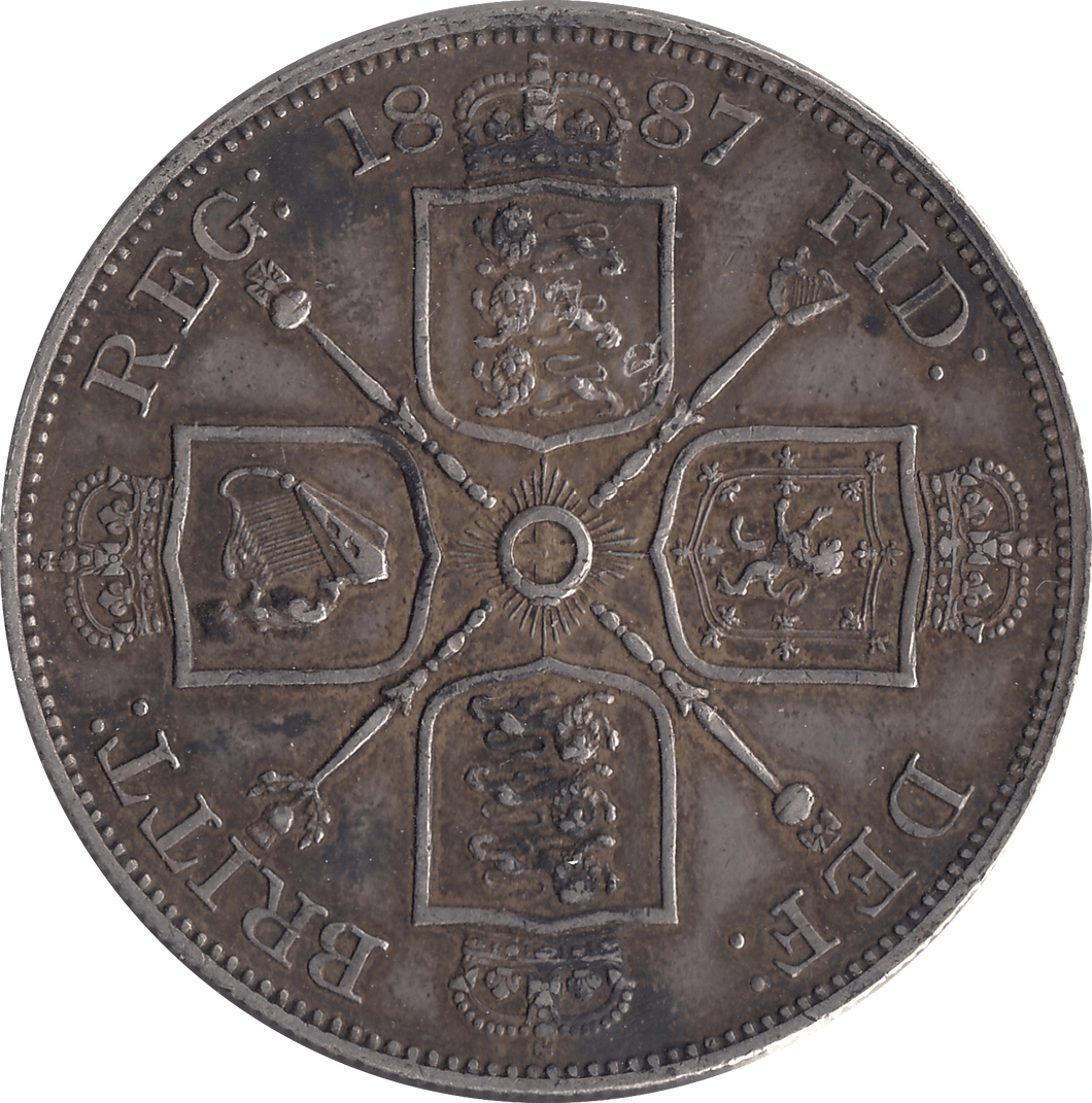 1887 DOUBLE FLORIN ( GVF ) 7 - double florin - Cambridgeshire Coins