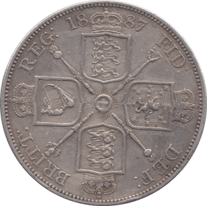 1887 DOUBLE FLORIN ( GVF ) 9 - double florin - Cambridgeshire Coins