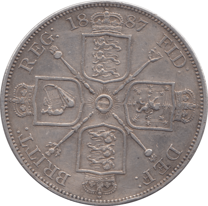 1887 DOUBLE FLORIN ( GVF ) 9 - double florin - Cambridgeshire Coins