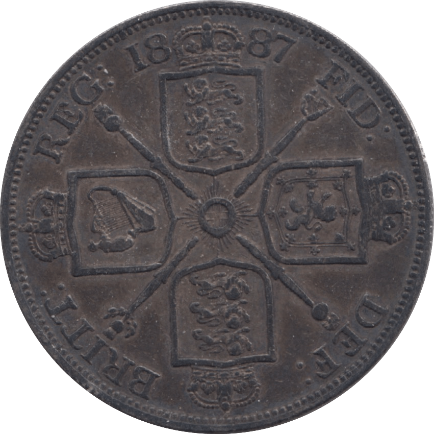 1887 DOUBLE FLORIN ( GVF ) TONED 6 - Double Florin - Cambridgeshire Coins