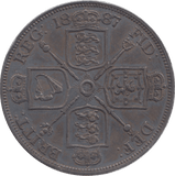 1887 DOUBLE FLORIN ROMAN 1 ( AUNC ) 5 - Double Florin - Cambridgeshire Coins