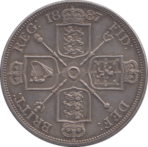 1887 DOUBLE FLORIN ROMAN I ( EF ) - Double Florin - Cambridgeshire Coins