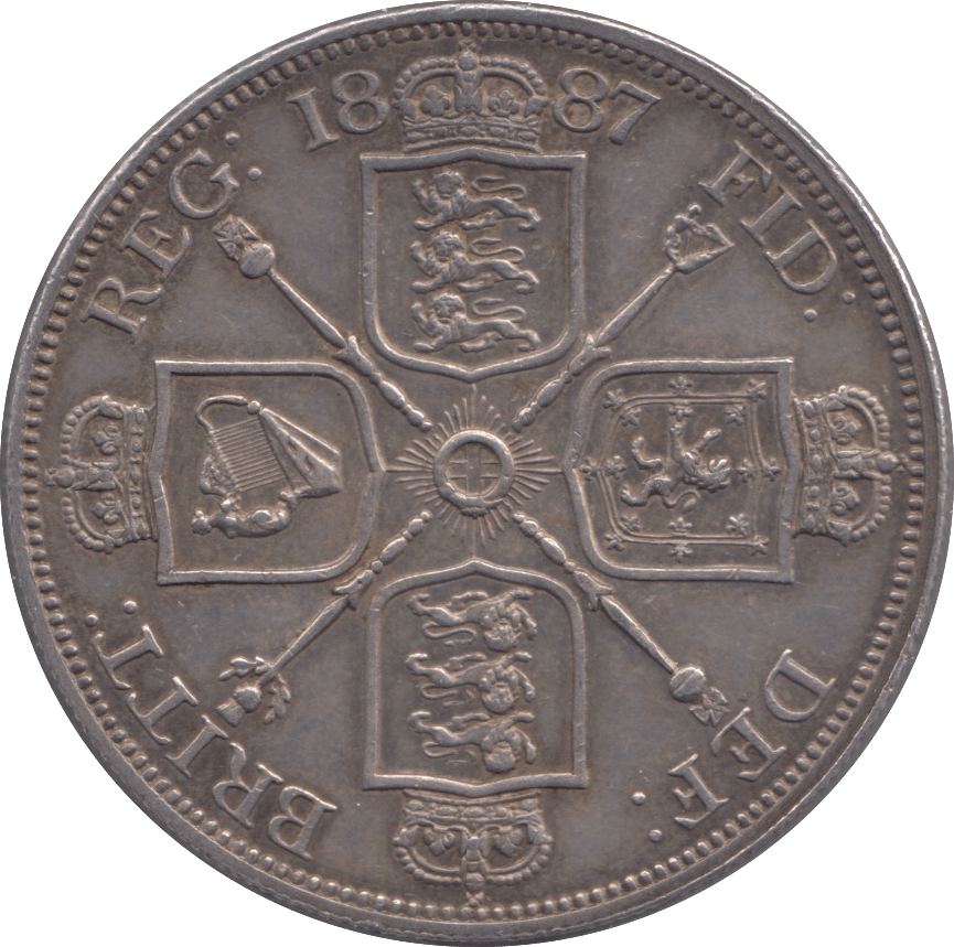 1887 DOUBLE FLORIN ROMAN I ( EF ) - Double Florin - Cambridgeshire Coins