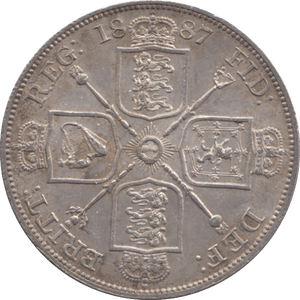 1887 DOUBLE FLORIN VICTORIA UNC - SILVER WORLD COINS - Cambridgeshire Coins