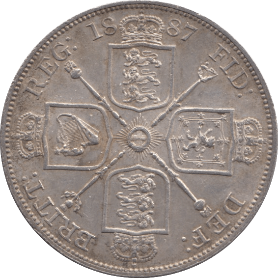 1887 DOUBLE FLORIN VICTORIA UNC - SILVER WORLD COINS - Cambridgeshire Coins