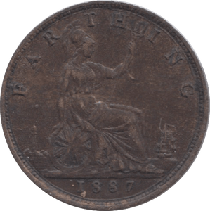 1887 FARTHING ( AUNC ) 23 - Farthing - Cambridgeshire Coins