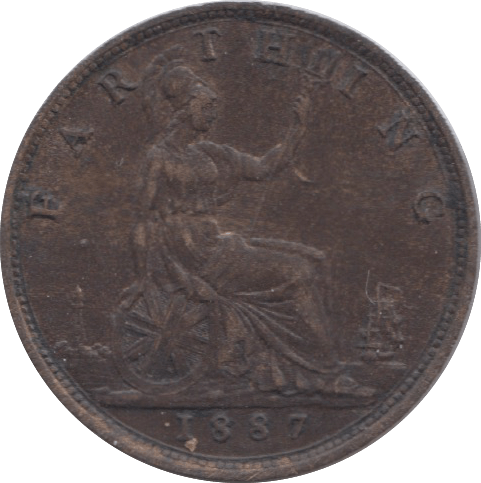 1887 FARTHING ( AUNC ) 23 - Farthing - Cambridgeshire Coins