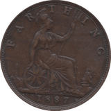 1887 FARTHING ( AUNC ) 5 - Farthing - Cambridgeshire Coins