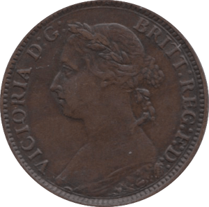 1887 FARTHING ( AUNC ) 5 - Farthing - Cambridgeshire Coins