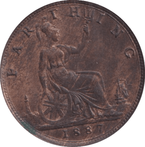1887 FARTHING ( AUNC ) - Farthing - Cambridgeshire Coins