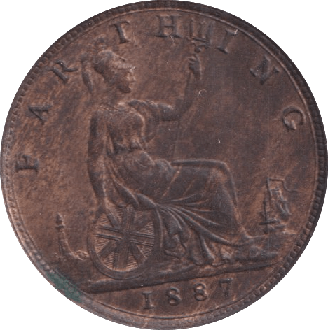 1887 FARTHING ( AUNC ) - Farthing - Cambridgeshire Coins