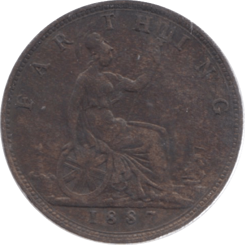 1887 FARTHING ( GVF ) 18 - Farthing - Cambridgeshire Coins