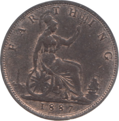 1887 FARTHING ( UNC ) 3 - Farthing - Cambridgeshire Coins