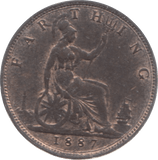 1887 FARTHING ( UNC ) 3 - Farthing - Cambridgeshire Coins
