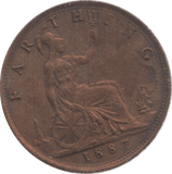 1887 FARTHING ( VF ) - Farthing - Cambridgeshire Coins