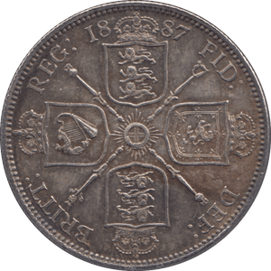 1887 FLORIN ( AUNC ) 2 - FLORIN - Cambridgeshire Coins