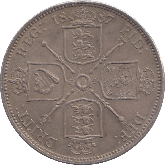 1887 FLORIN ( AUNC ) 3 - FLORIN - Cambridgeshire Coins
