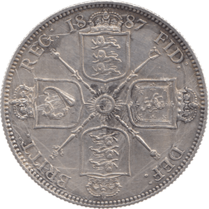 1887 FLORIN ( EF ) 18 SCRATCHED - Florin - Cambridgeshire Coins