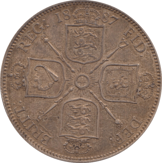 1887 FLORIN ( EF ) 4 - Florin - Cambridgeshire Coins