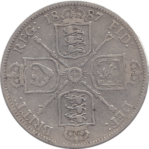 1887 FLORIN ( FINE ) 4 - Florin - Cambridgeshire Coins