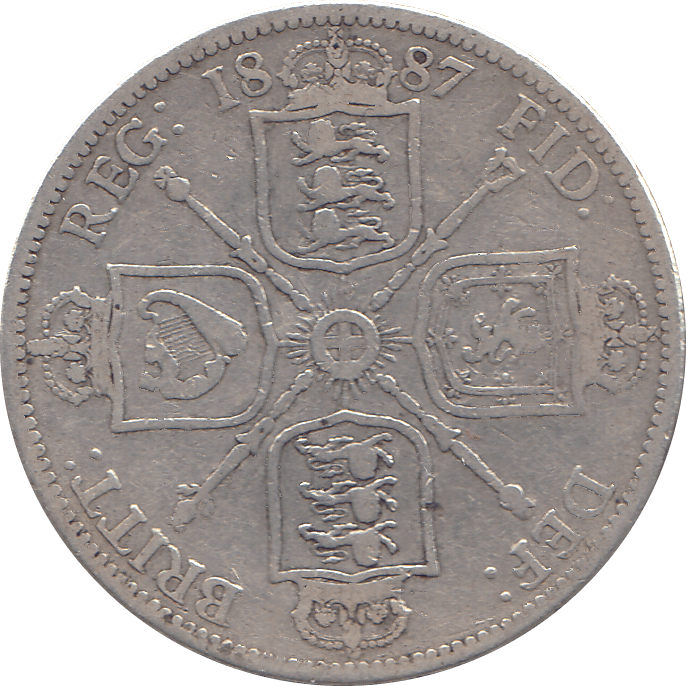 1887 FLORIN ( FINE ) 4 - Florin - Cambridgeshire Coins