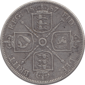 1887 FLORIN ( FINE ) - FLORIN - Cambridgeshire Coins