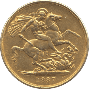 1887 GOLD DOUBLE SOVEREIGN ( AUNC ) 3 - Double Sovereign - Cambridgeshire Coins