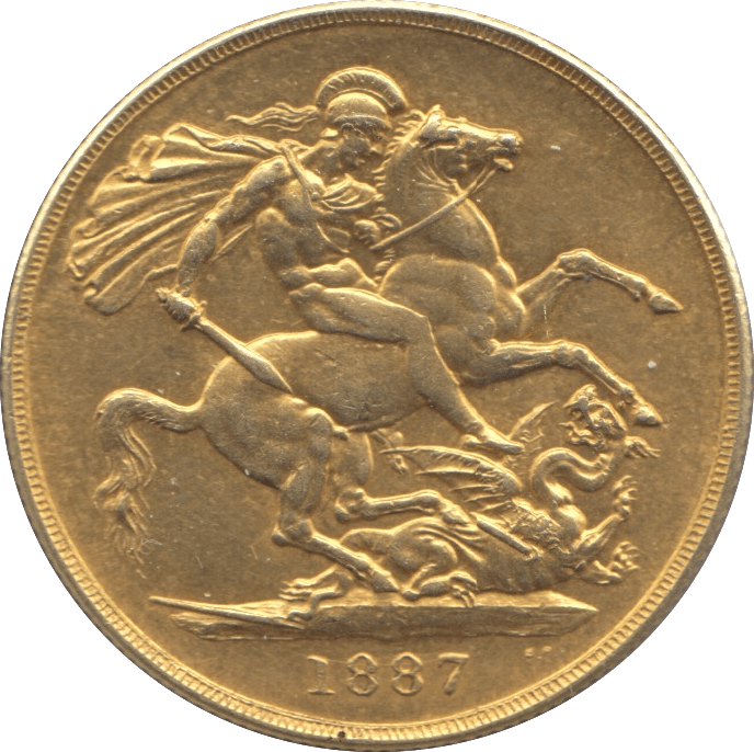 1887 GOLD DOUBLE SOVEREIGN ( AUNC ) 3 - Double Sovereign - Cambridgeshire Coins