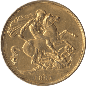 1887 GOLD DOUBLE SOVEREIGN TWO POUNDS ( AUNC ) - Double Sovereign - Cambridgeshire Coins