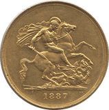 1887 GOLD FIVE POUND ( AUNC ) 2 - GOLD FIVE POUNDS - Cambridgeshire Coins