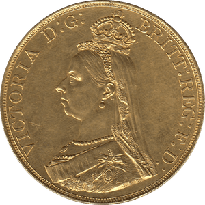 1887 GOLD FIVE POUND ( AUNC ) - GOLD FIVE POUNDS - Cambridgeshire Coins