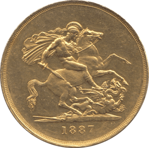 1887 GOLD FIVE POUND ( AUNC ) - GOLD FIVE POUNDS - Cambridgeshire Coins