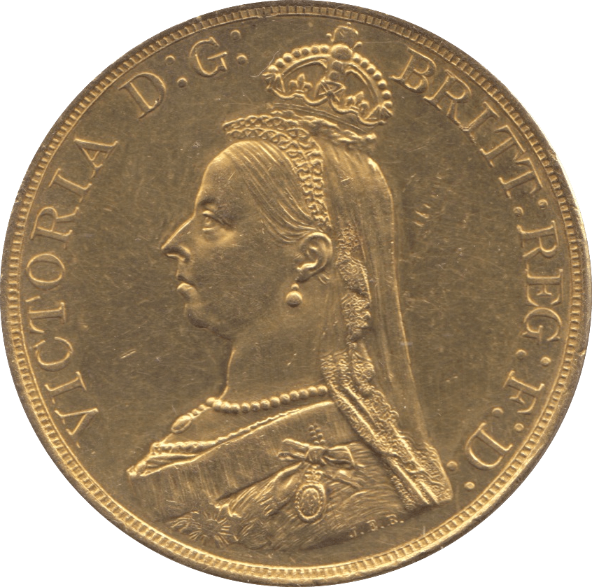 1887 GOLD FIVE POUND ( AUNC ) - GOLD FIVE POUNDS - Cambridgeshire Coins