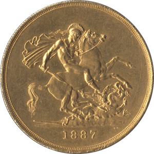1887 GOLD FIVE POUND ( UNC ) - GOLD FIVE POUNDS - Cambridgeshire Coins