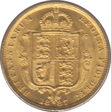 1887 GOLD HALF SOVEREIGN ( AUNC ) - Half Sovereign - Cambridgeshire Coins